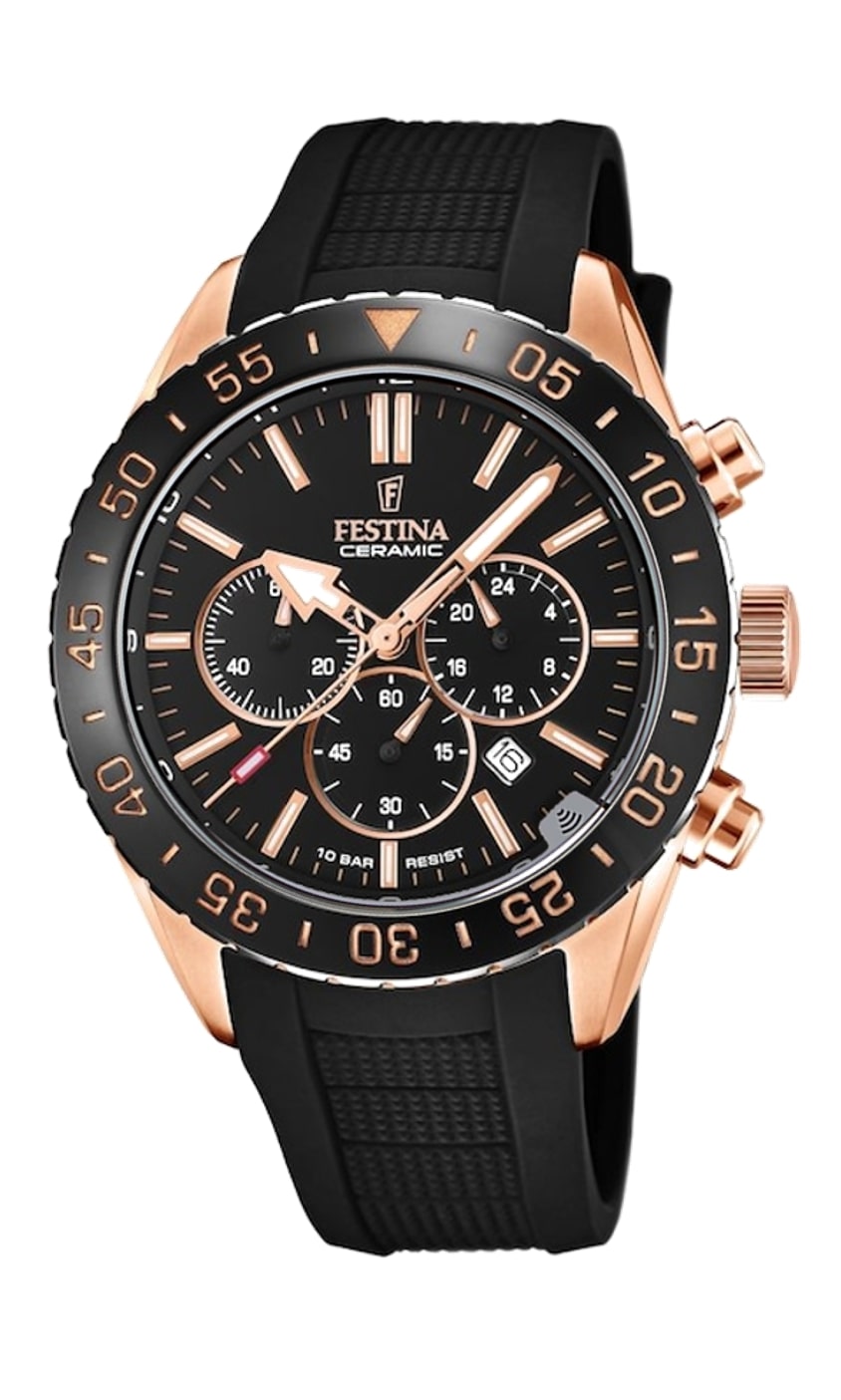 Festina Ceramic Watch - Black/Gold