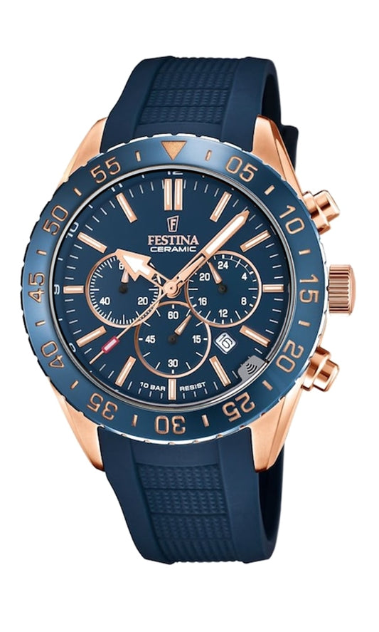Festina Ceramic Watch - Blue/Gold